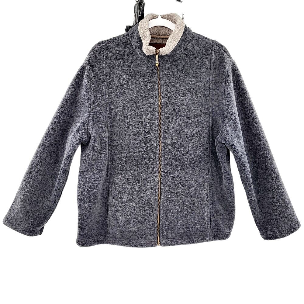 Vintage Danskin Polartec Charcoal Gray Fleece Long-sleeved Zip-Up Jacket Size M